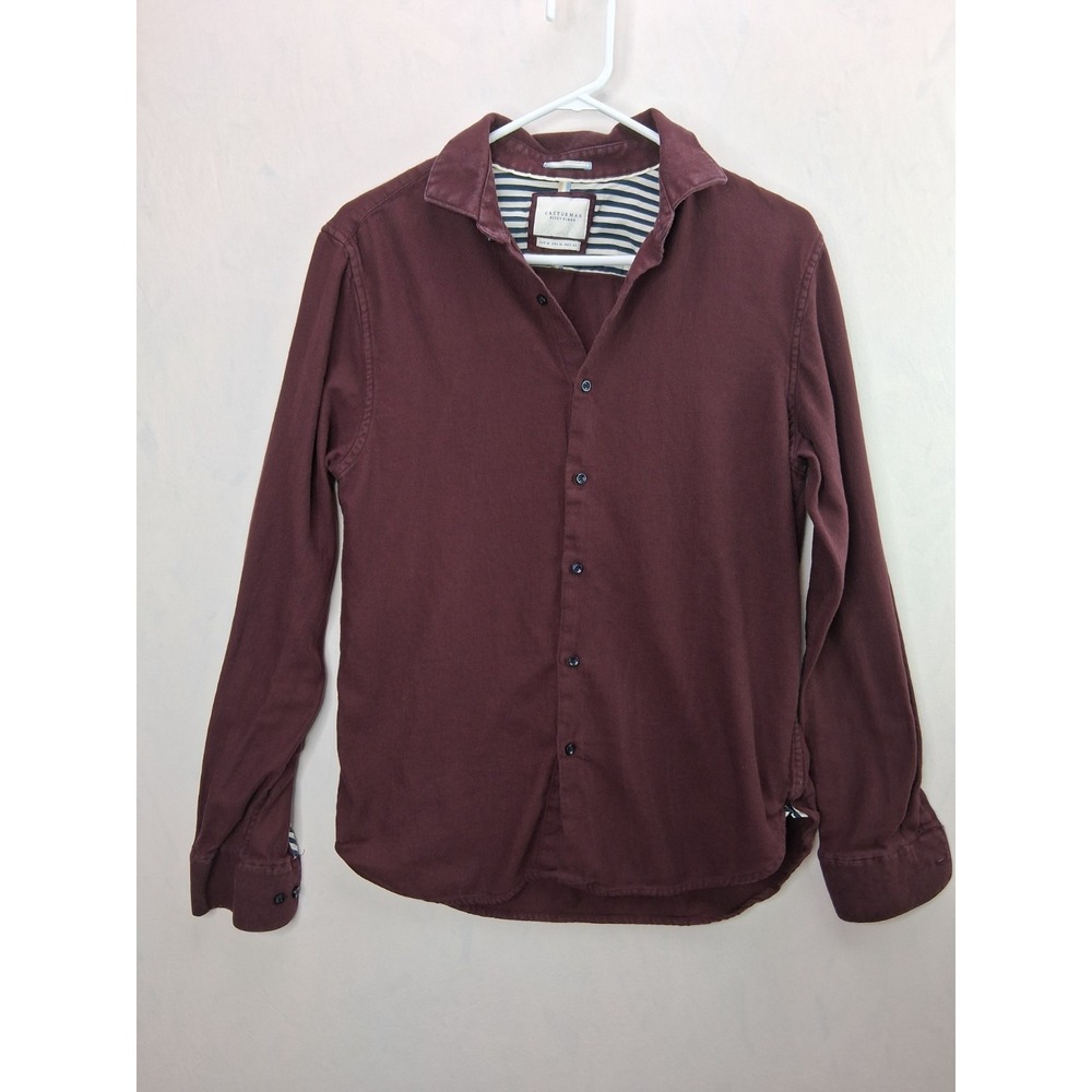 Cactus Man Ricky Singh Shirt Mens M Burgundy Button Up